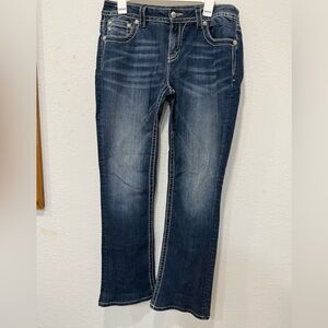 Miss Me Mid Rise Bootcut Jeans Dark Wash Size 31 Inseam 34
